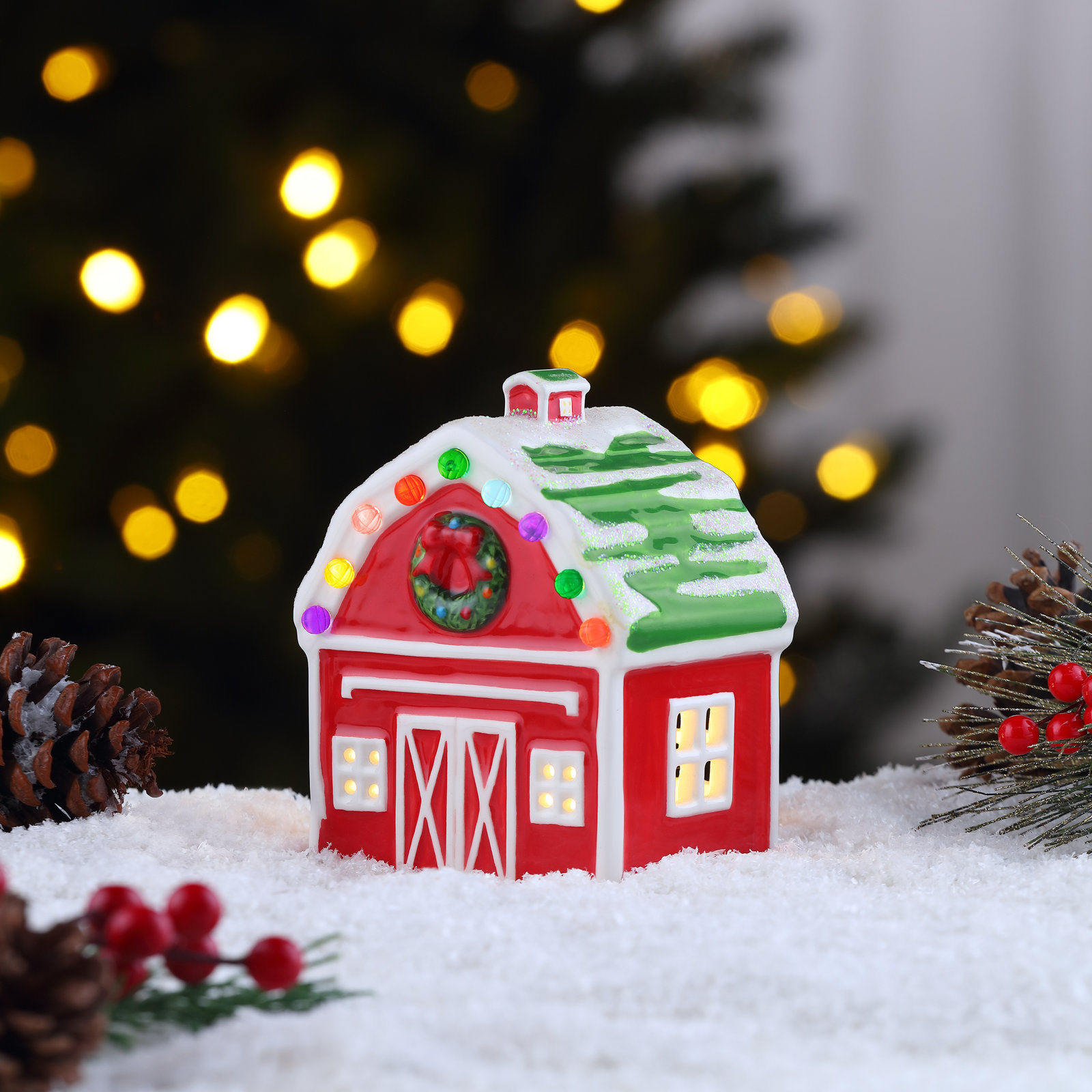 5" Nostalgic Ceramic Village Barn