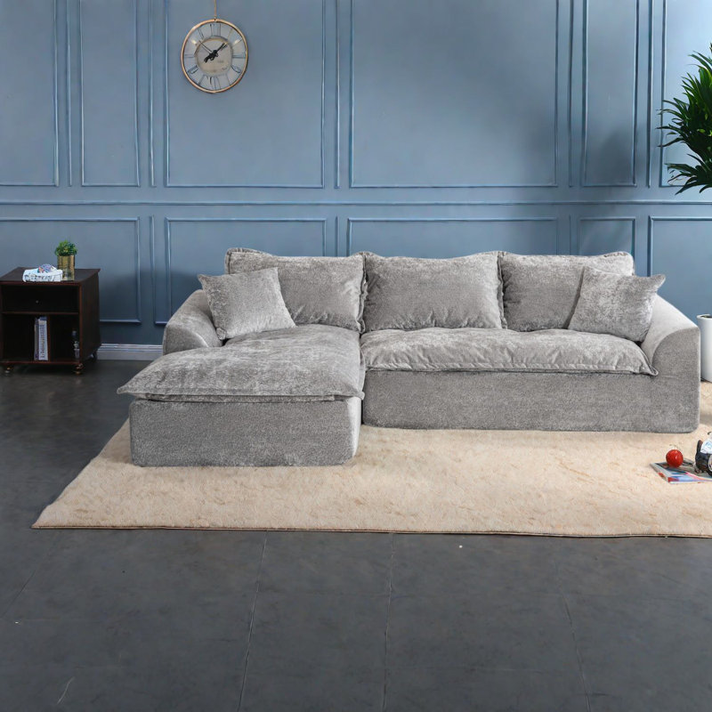 Canapé Cloud Comfort, grand canapé modulaire en chenille de style moderne pour le salon