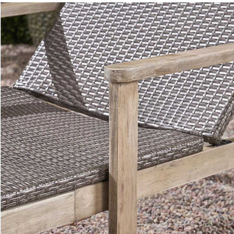 HAMPTON WOOD + WICKER CHAISE LOUNGE