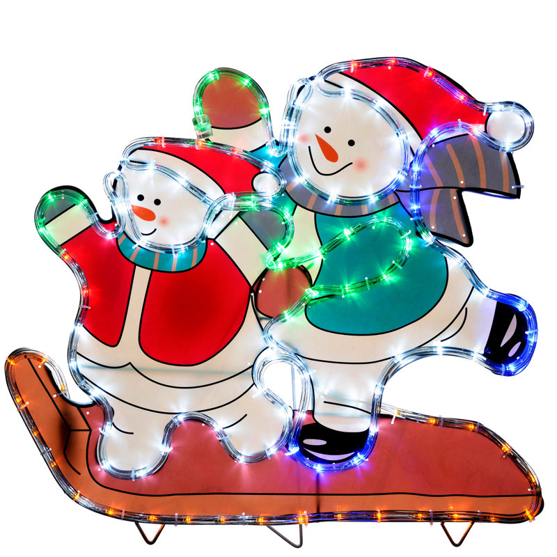Skating Snowmen Lighted Display