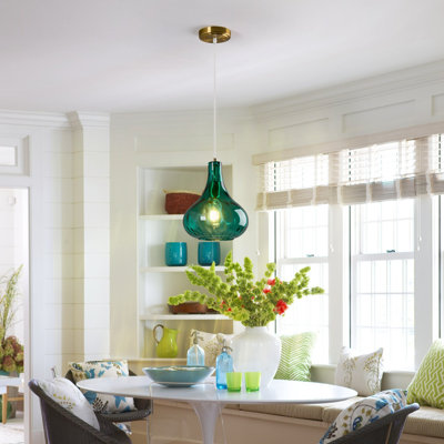 Luminaire suspendu en verre martelé Modern Farmhouse pour îlot de cuisine (paquet de 1)