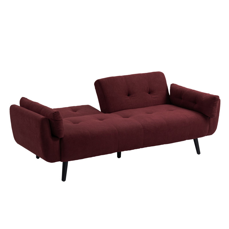 190.5Cm Pillow Top Arms Sofa Bed, Red