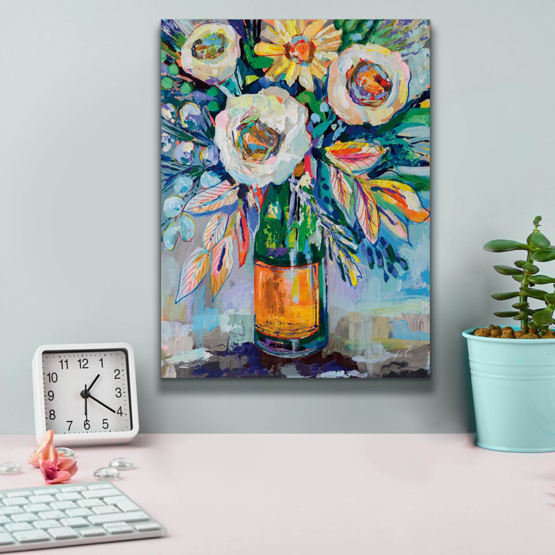 «Clicquot Bouquet» par Jeanette Vertentes, art mural sur toile, H 16 po x l 12 po x P 0,75 po