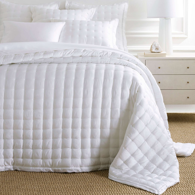 Silken Solid Puff Sham, Euro, White