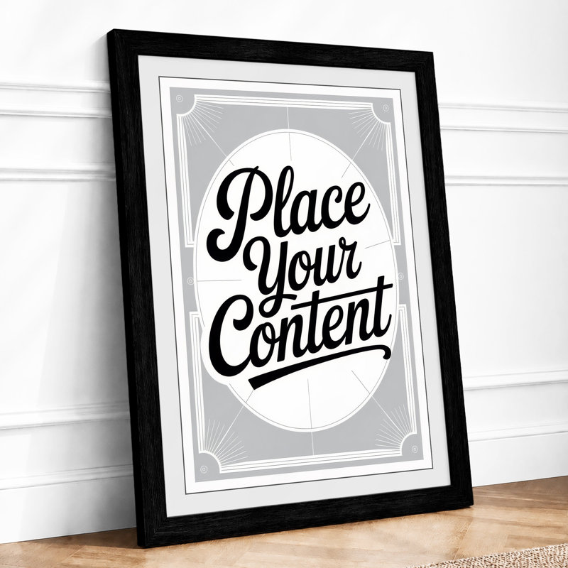 Elegant Script Template Art Deco - Print, A1 - 84.1 x 59.4 cm, Black