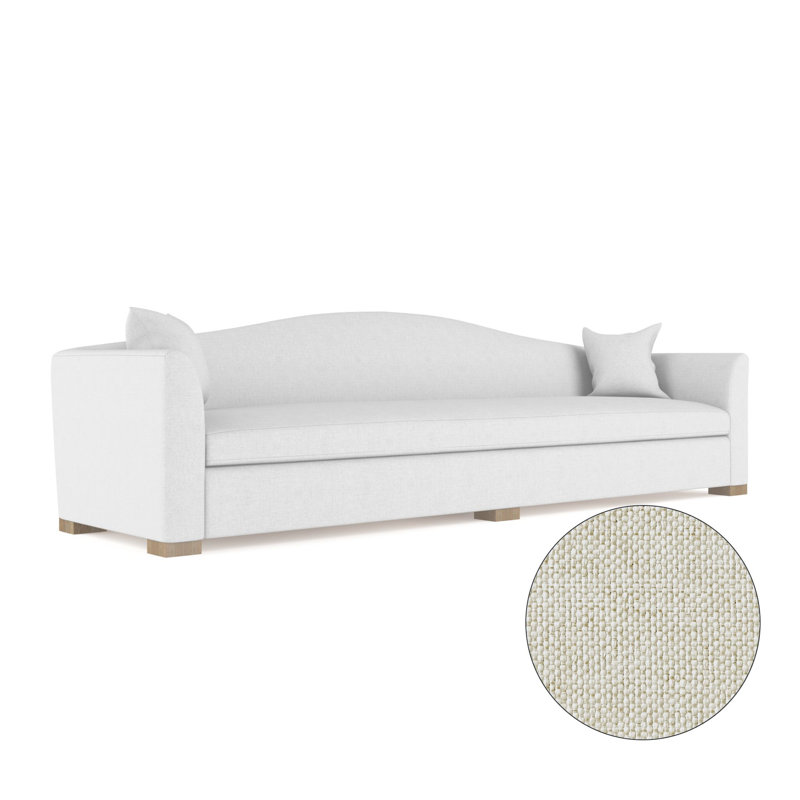 Canapé extra long Horatio Camelback Taper, 33" H x 120" W x 40" D, Naturel, Lin caillou albâtre