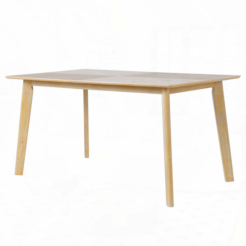 Rectangular Dining Table for 6 Person, Natural Wood Wash