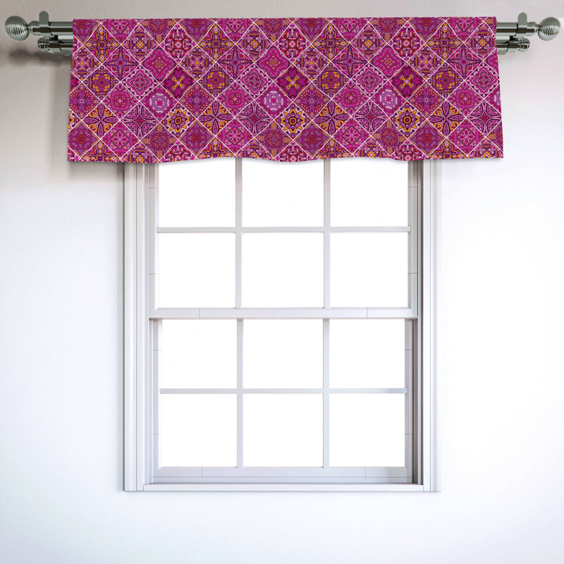 Sateen Damask Ruffled Window Valance