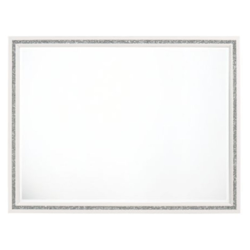 Solid And Engineered Wood Flat Wall Mirror, White