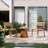 3-piece Outdoor Solid Wood Table And Dining Chairs-1343636087