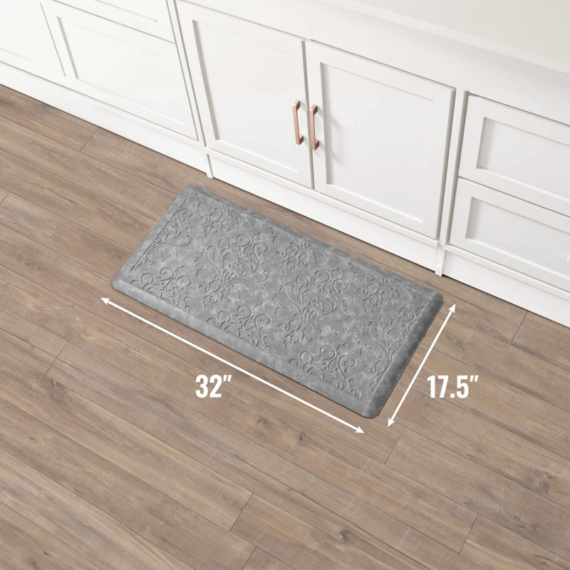 Embossed Soothing Comfort Anti-Fatigue Mat, Rectangle 1'5.5" x 2'8", Light Gray