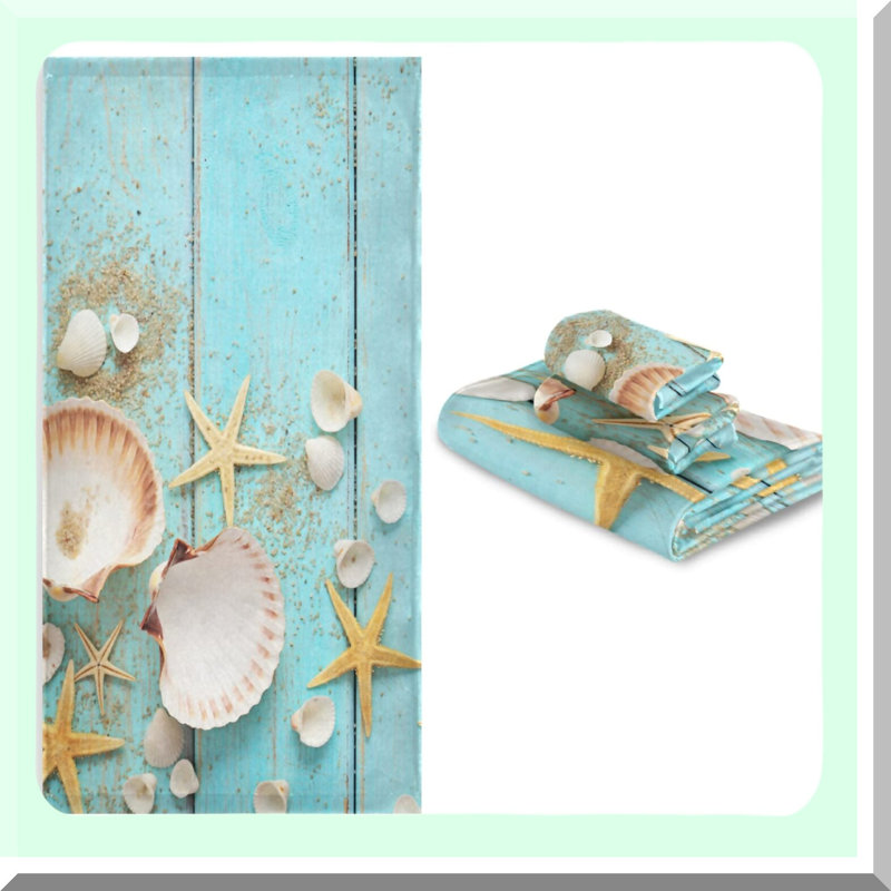 Seaside Breeze Ultra Soft Bath Towel Set - Fast Dry, Absorbent, Perfect for Summer