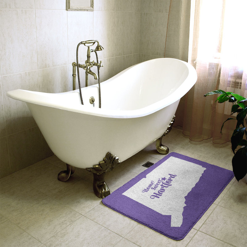 Tapis de salle de bain fairbanks alaska, l 17 po x L 21 po, Mauve, Home sweet Hartford