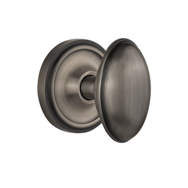 Classic Rosette with Homestead Door Knob, Antique Pewter