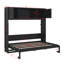 Lit escamotable double avec armoires de rangement, lit plateforme en bois massif, lit escamotable avec armoire de rangement