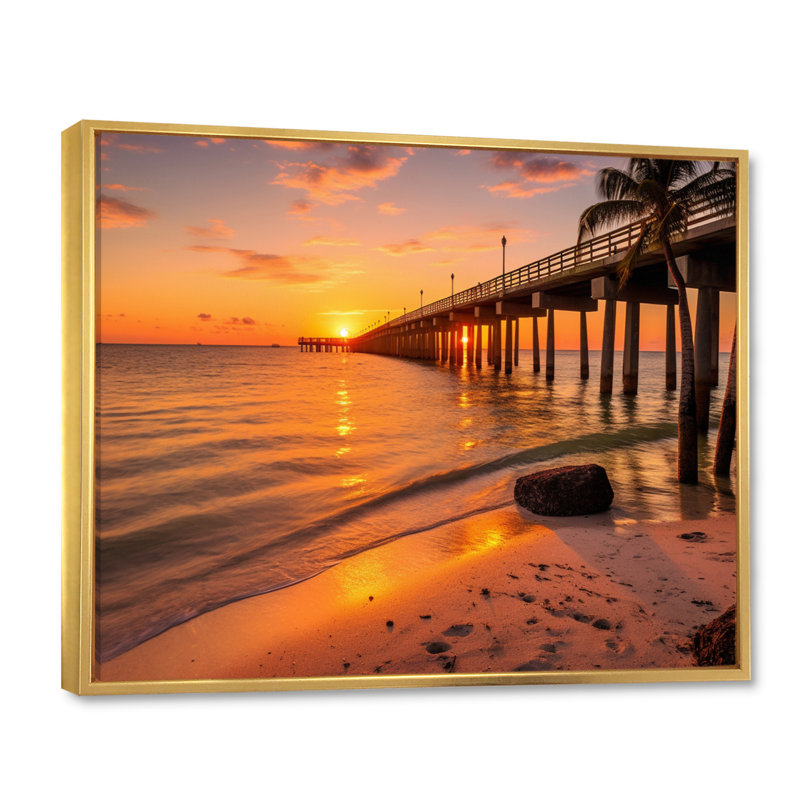 Jacksonville Bay Florida II sur toile, H 12 po x l 20 po x P 1 po, Cadre flottant doré