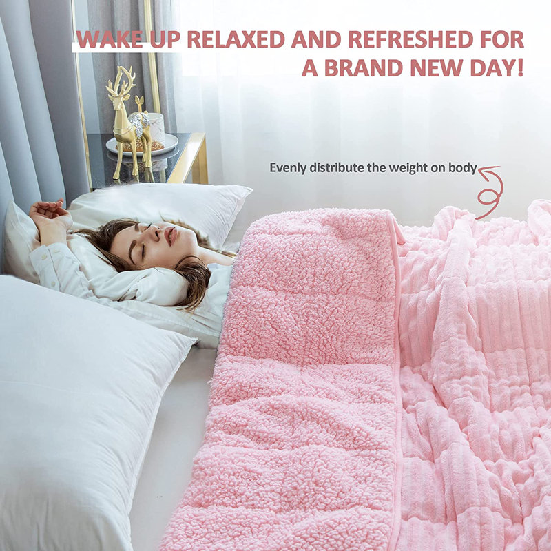Weighted Throw Blanket, Pink, Queen, 15