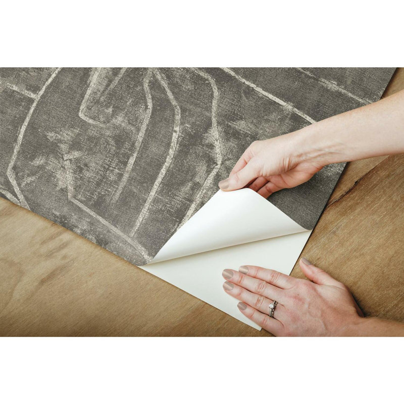 Vena Abstract Peel & Stick Wallpaper Roll, Gray/Glint