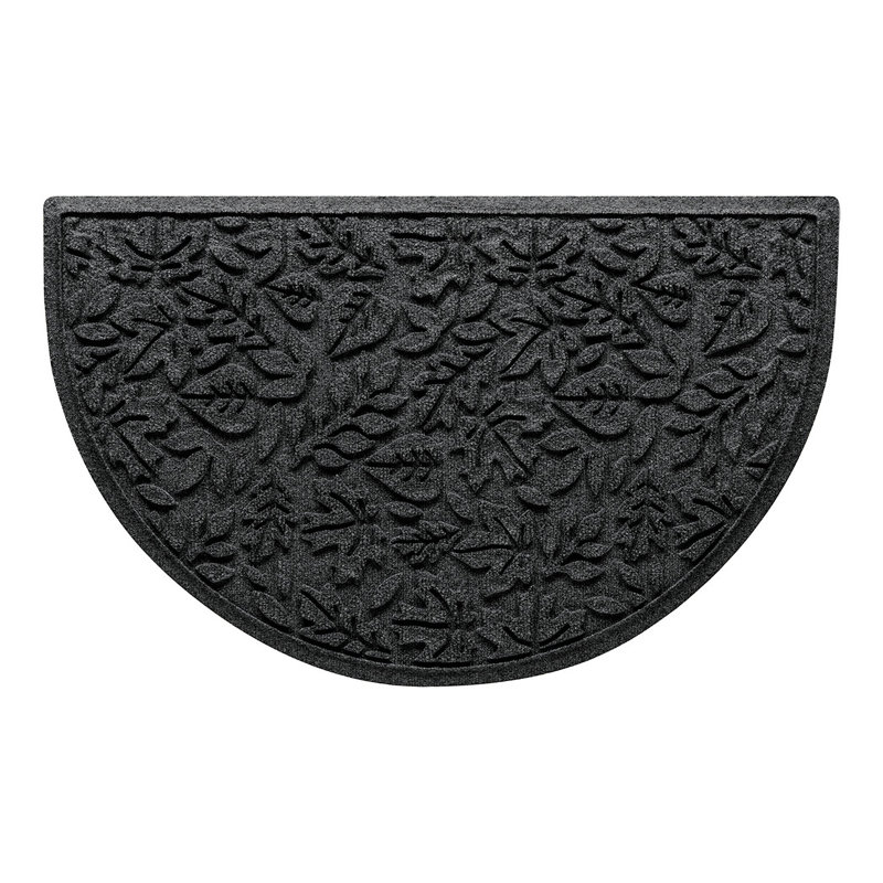 Paillasson WaterHog® Fall Day 24 po x 39 po, Gris anthracite, Demi-cercle 2 pi x 3 pi 3 po