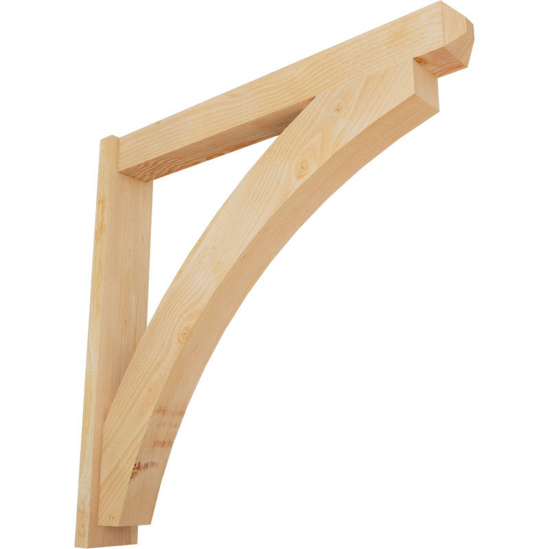 Thorton Craftsman Rustic Wood Outlooker, 6" W Douglas Fir (Rough Sawn),  42" D x 42" H 