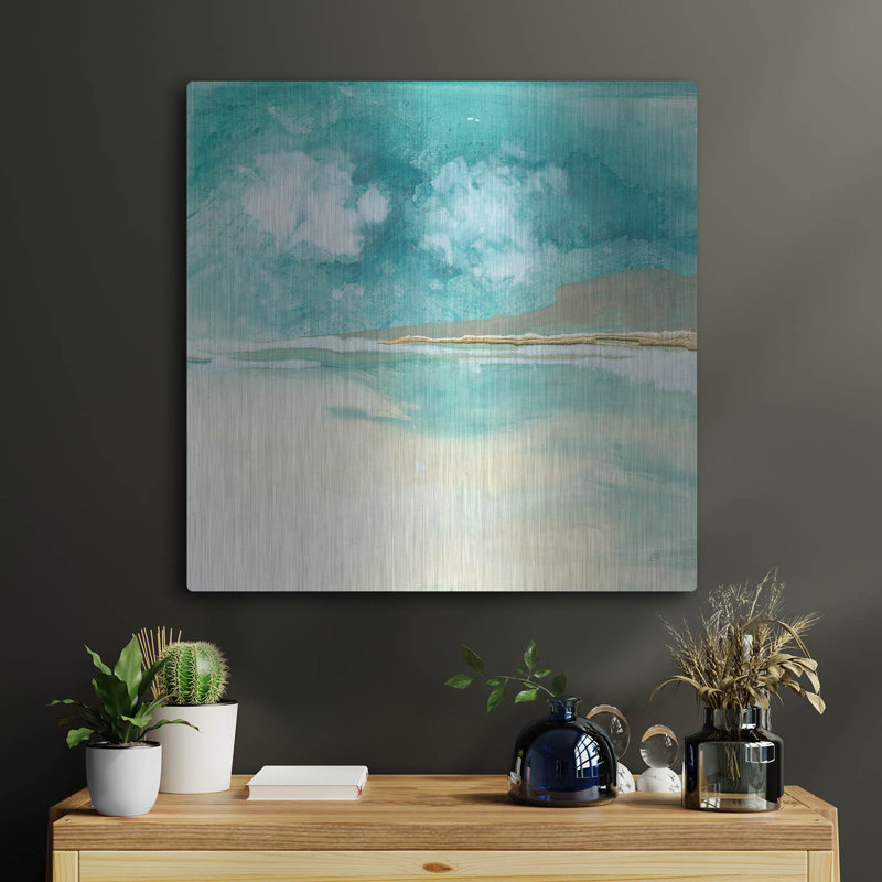 Art mural en métal Wrought Studio ™ «Cumulus Emerald 1» par Chris Paschke, H 24 po x l 24 po