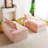 Pink Turtle Velvet Versatile Sofa: Convertible Twin-Seat & Right Chaise Lounge With Face-To-Face Seating, Switchable Between L-Shape And Straight Shape-1372210975-1370968050