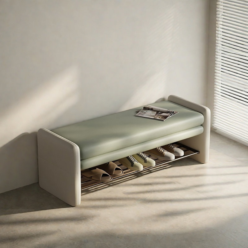 Tabouret à langer avec rangement 47,2 po, Vert / Beige