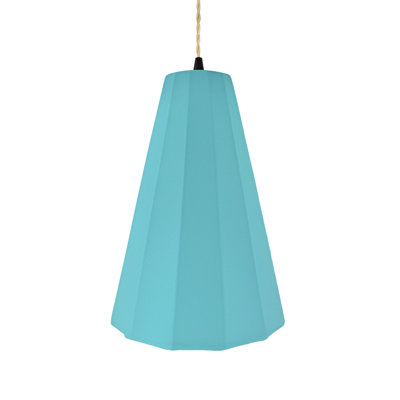 Radiance - Fluted 1-Light Pendant - Reflecting Pool - Matte Black - 9"W x 13"H - Replaceable Bulb - Beige Twist Cord