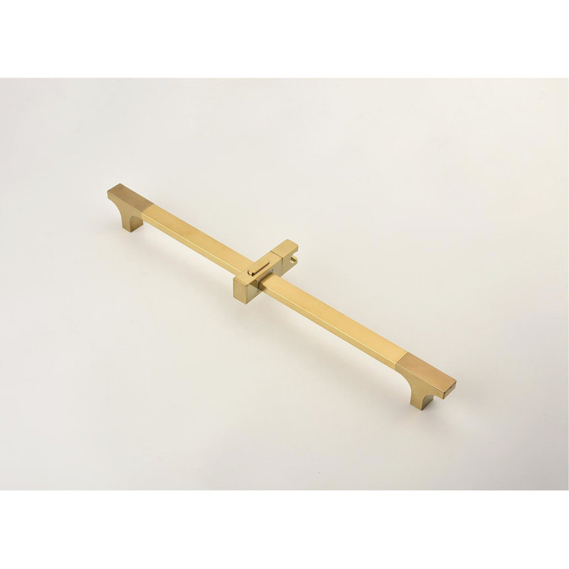 Système de douche de luxe avec tête élégante, douche à main et garniture de valve avec barre coulissante de finition or brossé pour la salle de bain