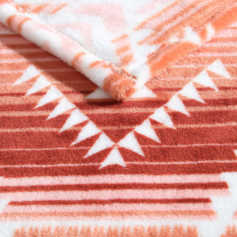 Couverture en molleton ultra doux Wrangler, Lit simple, Ikat orange