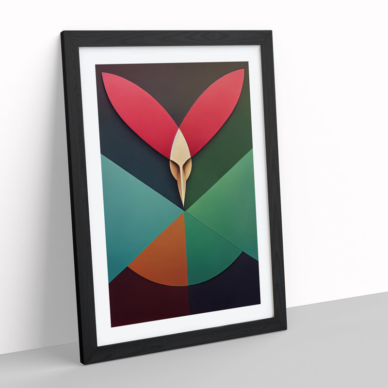 Unbeatable Abstract Art - Wall Art, Black Picture Frame, 66cm H x 48cm W, White