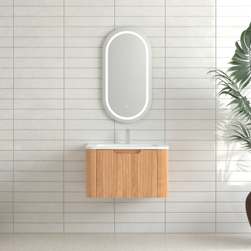 Meuble-lavabo mural flottant pré-assemblé avec lavabo, 24"