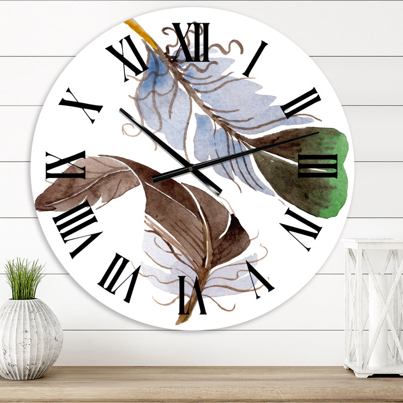 Horloge murale bohème et éclectique Green Bird, Surdimensionné