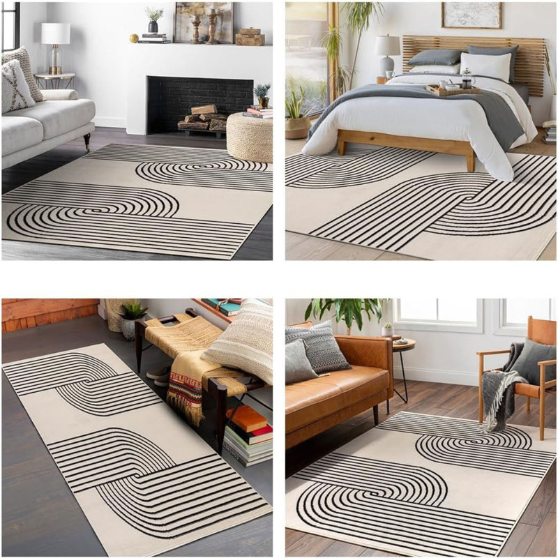 Geometric Machine Tufted 80cm X 220cm Area Rug
