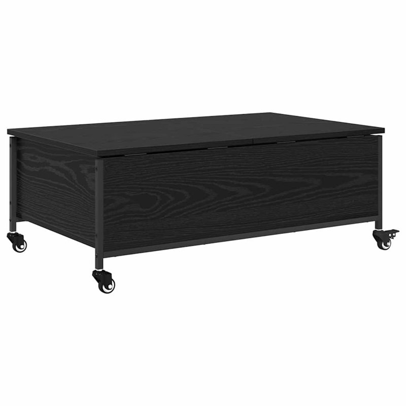 Coffee Table with Storage, Black Oak