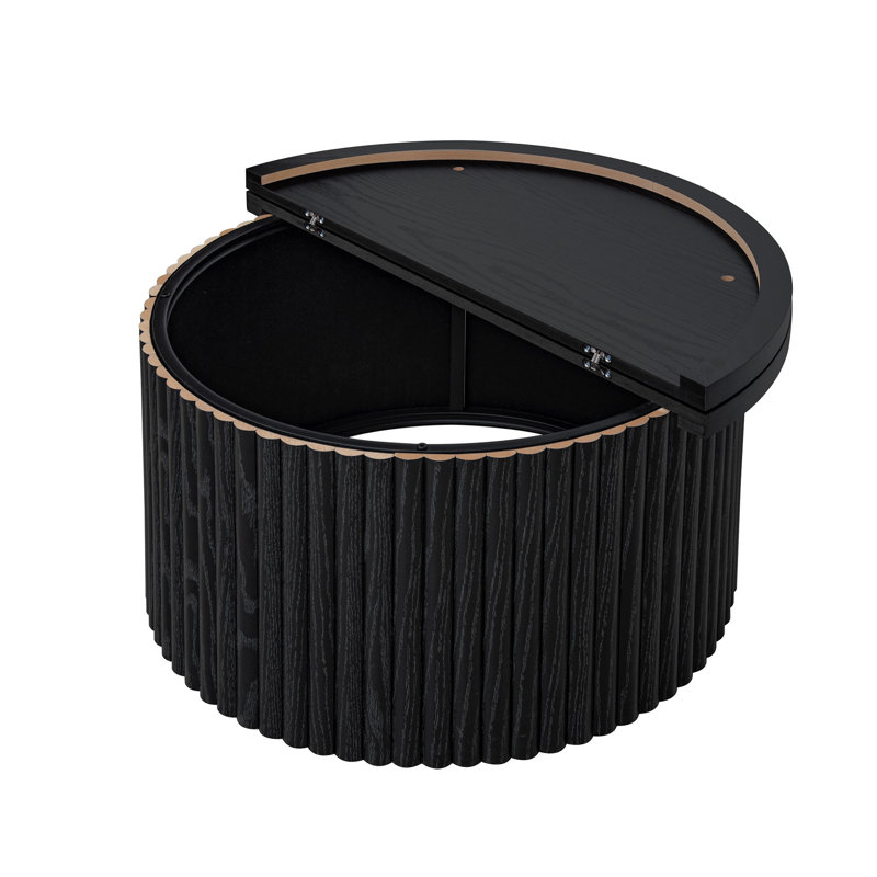Table basse, table basse ronde, tables d'appoint modernes, Noir
