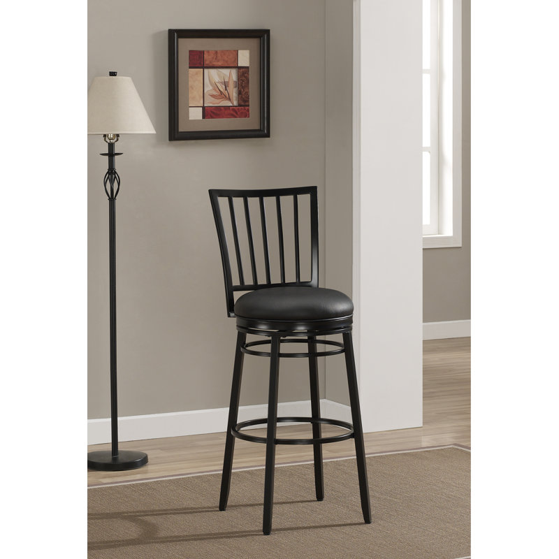 Tabouret de bar et de comptoir pivotant, Noir, Tabouret de comptoir (assise de 26 po de hauteur)