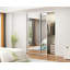 Mirror White Steel Frame Interior Closet Sliding Door with White Trim and Hardware Kit-100210452