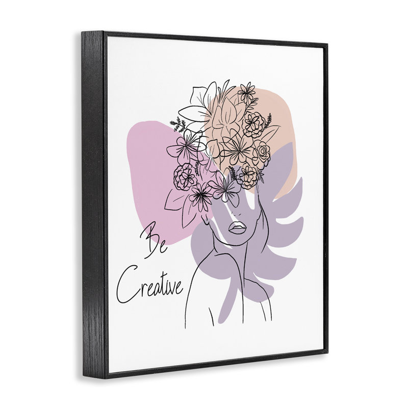 «Be Creative», estampe numérique par Chen Alyesh, Giclée encadrée noir minuit, H 14 po x l 11 po