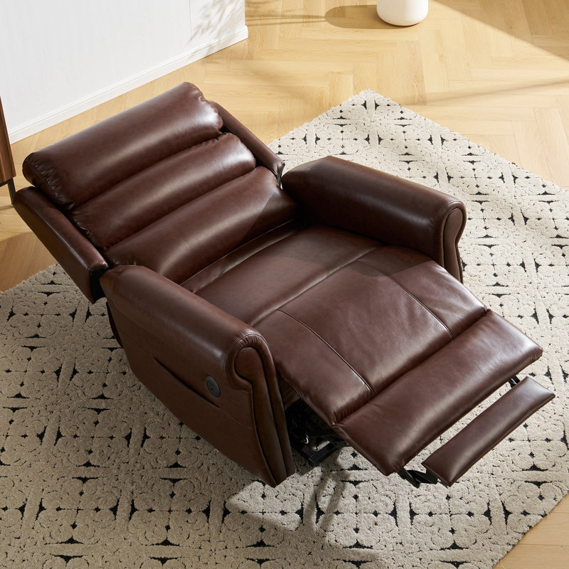 Power Lift Recliner Chair For Elderly With Massage And Heat, Lay Flat Recliner For Big And Tall, Brown, Brown