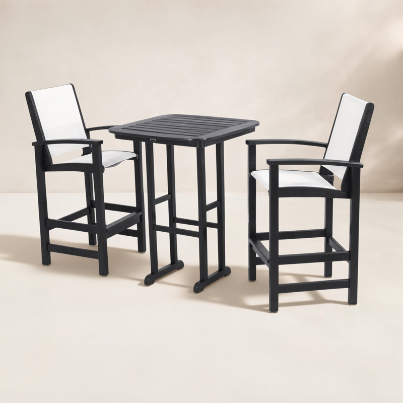 Ensemble de bar 3 pièces POLYWOOD Coastal, Noir