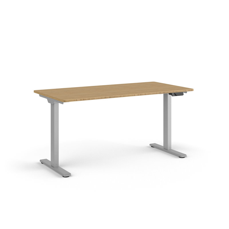 eFloat Go 2.0 Height Adjustable Standing Desk, 58"W x 29" D, Bamboo