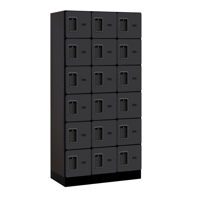 Casier gym 3 large, Noir, H 76 po x l 36 po x P 18 po