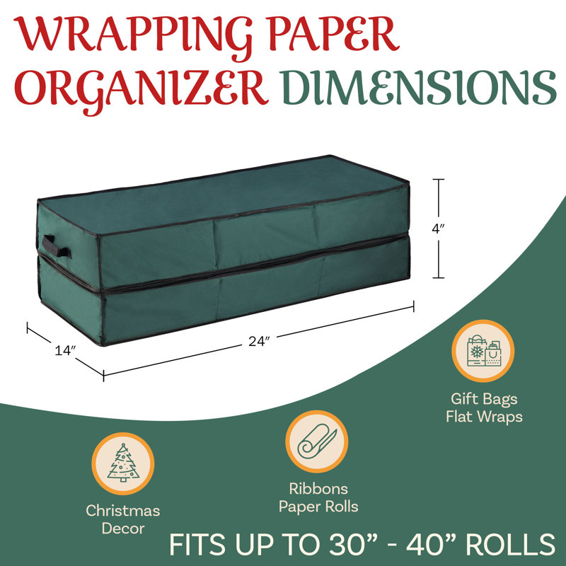 Rolling Gift Wrap Storage Bag, Vert