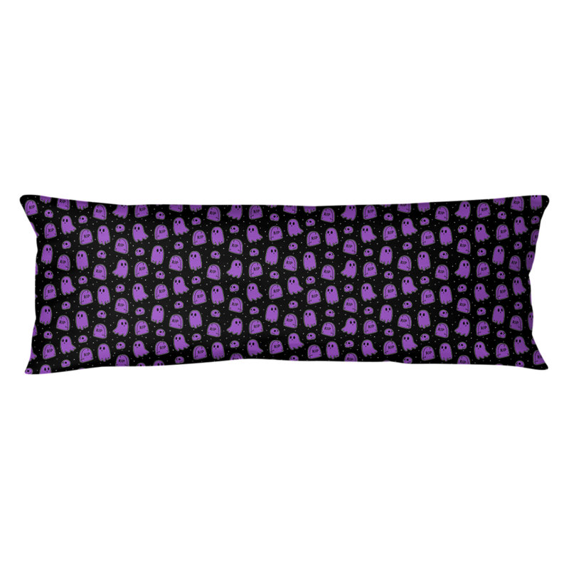 Oreiller rectangulaire, Bourre en polyester, Microfibre, Noir / Mauve