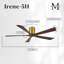 60" Irene 5-Blade Hugger Ceiling Fan with Wall Remote-1087667383-1087667352-1087667335