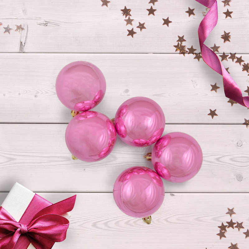 Boule de Noël incassable, Rose bonbon