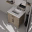 Meuble-lavabo simple avec comptoir en marbre de Carrare-779373695