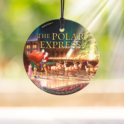 Polar Express (Sleigh) Hanging Glass Print Print