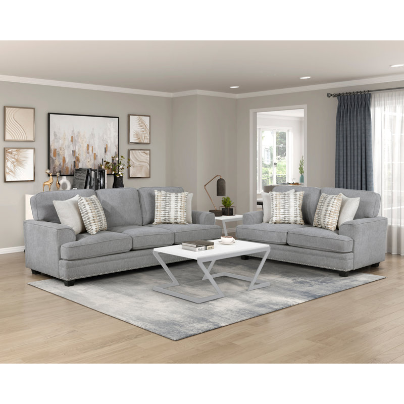 Ensemble de salon 2 pièces Robles, 2 Pcs: Loveseat, Sofa, Sand